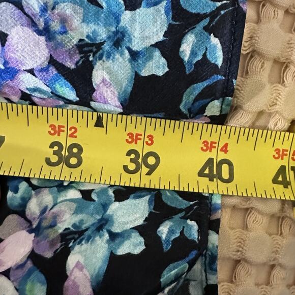 Women's Soft Surroundings Dress Midnight Bloom Floral Crinkle Gauze Size XL - Picture 8 of 9